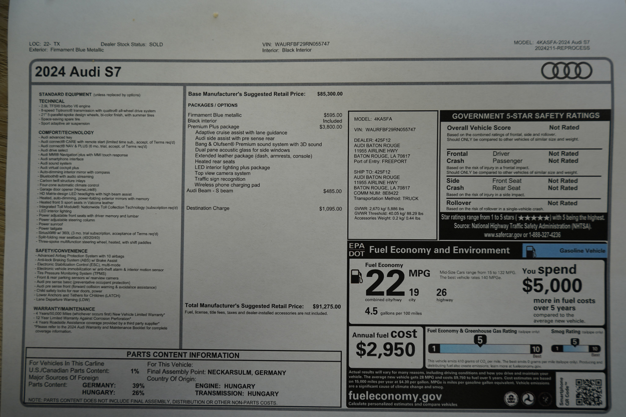 2024 Audi S7 Premium Plus - Photo 108